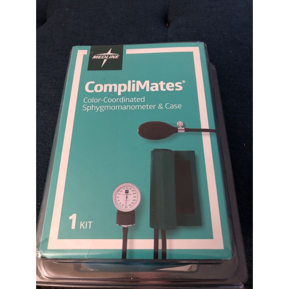 Medline Compli-Mates Aneroid Sphygmomanometer Kit with Carrying Case Teal NOB